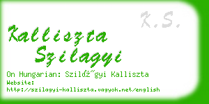 kalliszta szilagyi business card